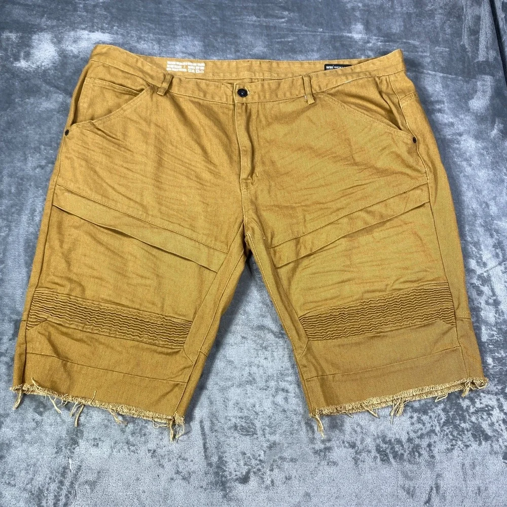 Lot Of 2 Smoke Rise Shorts Mens Size 50 Denim Moto Raw Hem Hip Hop Y2K Jorts Zip